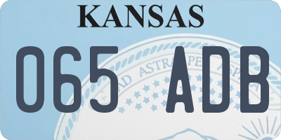 KS license plate 065ADB