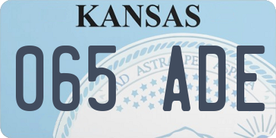 KS license plate 065ADE
