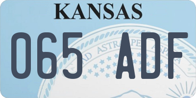 KS license plate 065ADF
