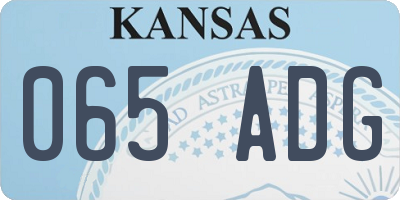 KS license plate 065ADG