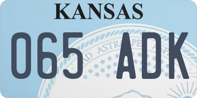 KS license plate 065ADK