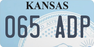 KS license plate 065ADP
