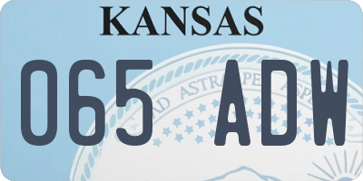 KS license plate 065ADW