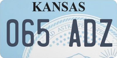 KS license plate 065ADZ