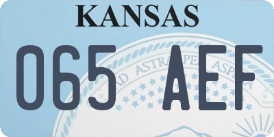 KS license plate 065AEF