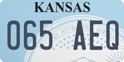 KS license plate 065AEQ