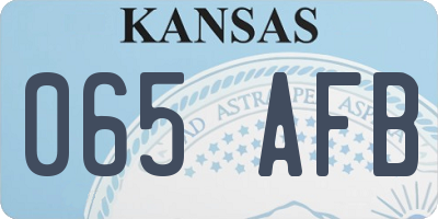 KS license plate 065AFB