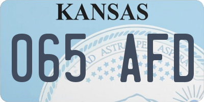 KS license plate 065AFD