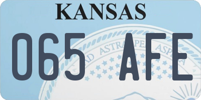 KS license plate 065AFE