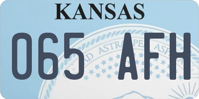 KS license plate 065AFH