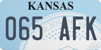 KS license plate 065AFK