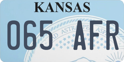 KS license plate 065AFR