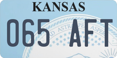 KS license plate 065AFT