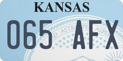 KS license plate 065AFX