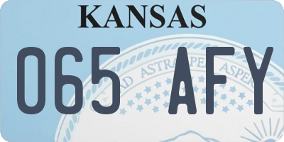 KS license plate 065AFY