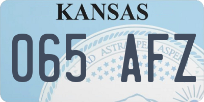 KS license plate 065AFZ