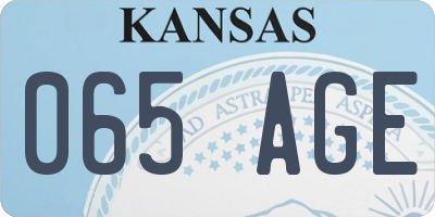 KS license plate 065AGE