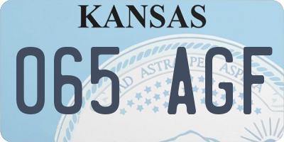 KS license plate 065AGF