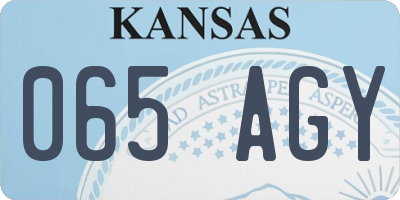 KS license plate 065AGY