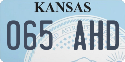 KS license plate 065AHD