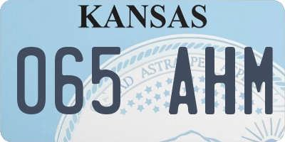 KS license plate 065AHM