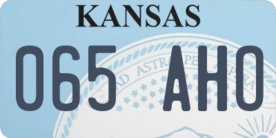 KS license plate 065AHO