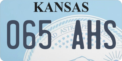 KS license plate 065AHS