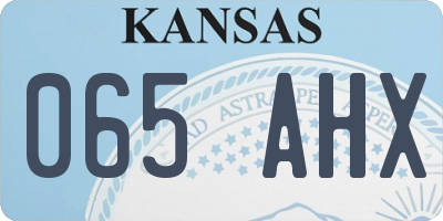 KS license plate 065AHX
