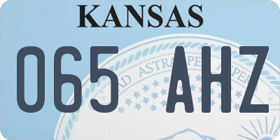 KS license plate 065AHZ