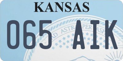 KS license plate 065AIK