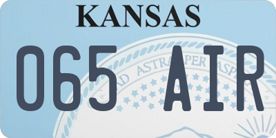 KS license plate 065AIR