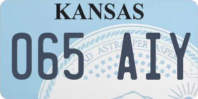 KS license plate 065AIY