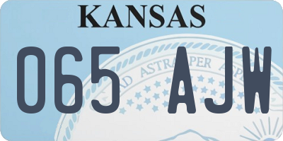 KS license plate 065AJW