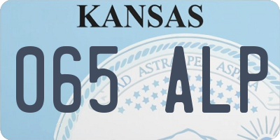 KS license plate 065ALP