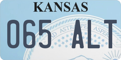 KS license plate 065ALT