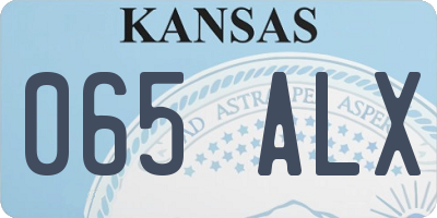 KS license plate 065ALX