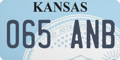 KS license plate 065ANB