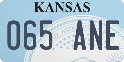 KS license plate 065ANE