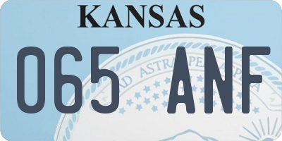 KS license plate 065ANF