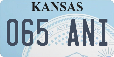 KS license plate 065ANI