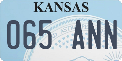 KS license plate 065ANN