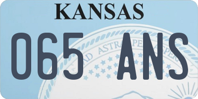 KS license plate 065ANS