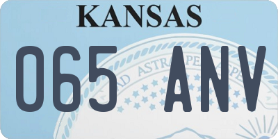 KS license plate 065ANV