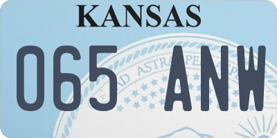 KS license plate 065ANW