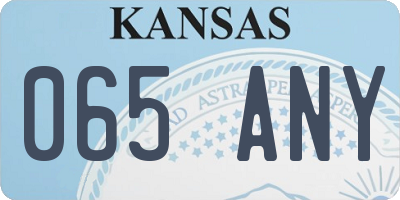 KS license plate 065ANY