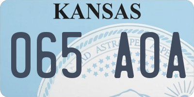KS license plate 065AOA
