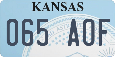 KS license plate 065AOF