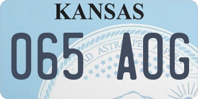 KS license plate 065AOG