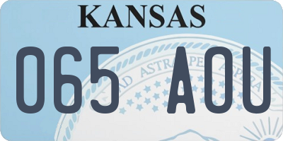 KS license plate 065AOU
