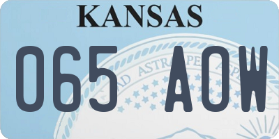 KS license plate 065AOW